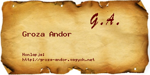 Groza Andor névjegykártya